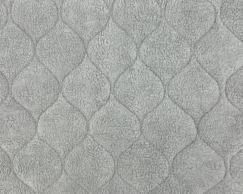 Light grey Berber dog bed by fmsdogbeds with plush, cozy fabric for comfortable pet resting.