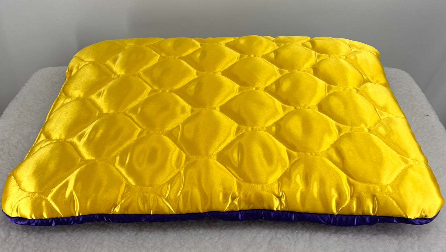 Purple and Yellow Specialty Beds and Donuts