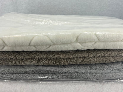 FMS Dog Beds packs of beds designed to fit RuffLand™ Performance Kennels, showing plush, durable bedding inside kennel cages.