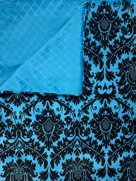 Soft Fms Dog Beds Minky 5'x6' blanket in front of a cozy dog bed, perfect for adding comfort and warmth for pets.