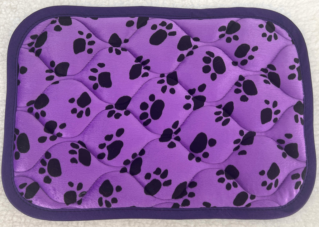 Purple Paw Print Velour Tuff Pad - FMS Dog Beds