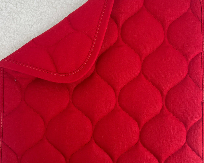 Red canvas dog bed from fmsdogbeds wholesale Tuff Pads collection, with a sturdy, comfortable design for pets.